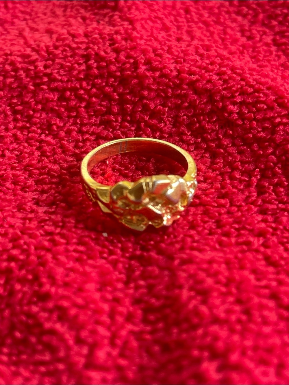 Gold Toned Floral Cocktail Ring - Women Jewelry